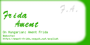 frida ament business card